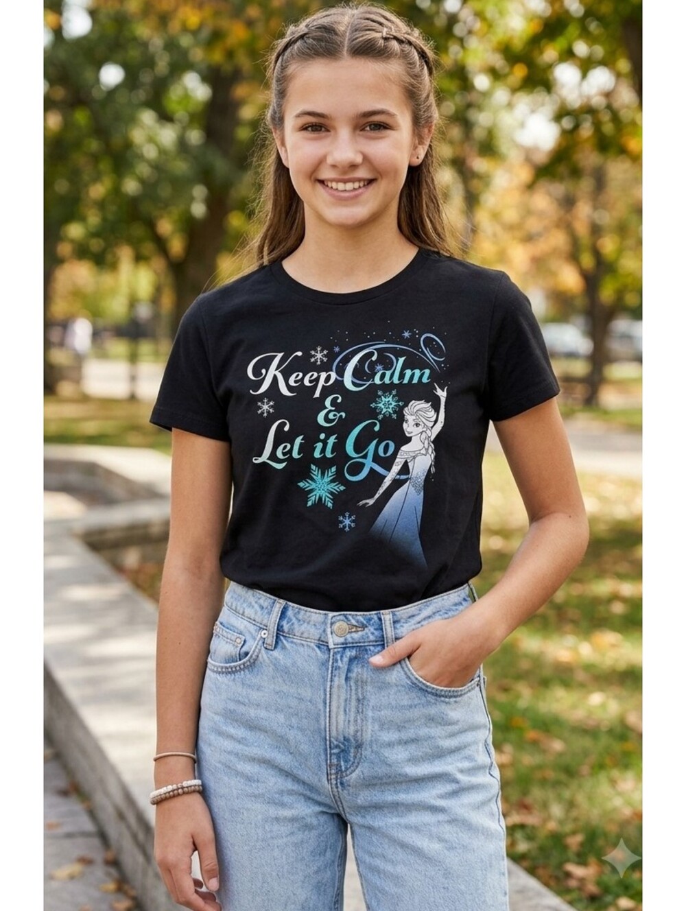 Disney Junior's Frozen Elsa "Calm Down & Let It Go" Graphic Tee